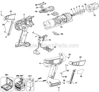 Page A Diagram and Parts List for Type 1 Black and Decker Electric Drill
